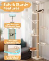 Griffoir pour chat en bois réglable en hauteur, du sol au plafond, pour chats d'intérieur