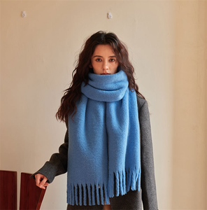 Sz1131 Rắn Màu Tinh Khiết 100% <span class=keywords><strong>Alpaca</strong></span> Len Quấn Khăn Ấm Phụ Nữ Mùa Đông Dệt Fluffy Chiếc Khăn Khăn Khăn Choàng Thanh Lịch Dài Sang Trọng Khăn - Product Image 6