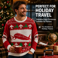 Pull de Noël rouge, pull de fête amusant, logo personnalisé OEM ODM, vêtements d'hiver, tricot, pull pour homme