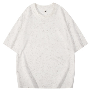 <span class=keywords><strong>Old</strong></span> Fashion Brand 260g T-shirt à manches courtes en coton batik lourd pour hommes et femmes Tunique lavée avec motif d'épaule - Product Image 2