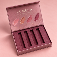 Boîtes d'emballage de rouge à lèvres avec logo personnalisé et inserts en EVA, boîtes cadeaux rigides en carton de luxe pour ensembles de gloss à lèvres, fournisseur en gros