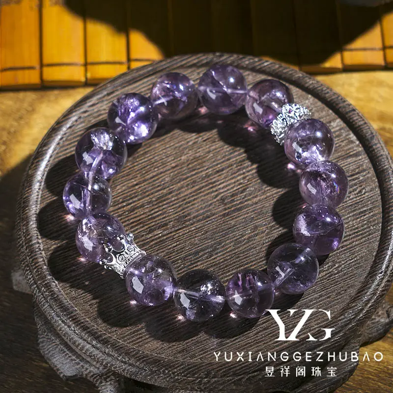 Pulseira de cristal YXG com miçangas de pedras preciosas naturais, pulseira e pulseira redonda excelente da moda, popular para casamento e presente