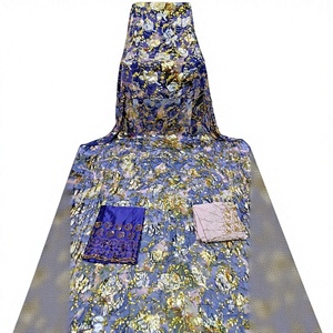 Ensemble de vêtements Kanga en spandex à imprimé floral élégant avec dentelle, écologique, luxueux, manches longues, 3 pièces pour femmes, occasions spéciales - Product Image 5