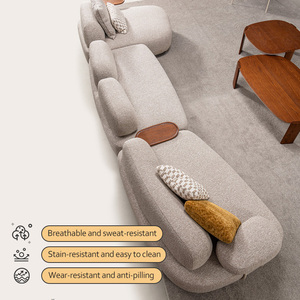 EU Comfortable Modern Home Living Modular Furniture Hotel Sectional Set Skin-friendly Fabric Living Room Set - Product Image 2