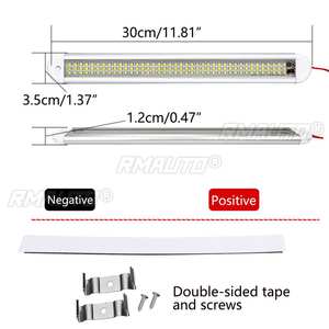 2x Bande lumineuse LED 12V 120 LED pour intérieur de voiture, fourgonnette, bus, caravane avec interrupteur marche/arrêt, lampe de coffre de voiture 12W, éclairage LED pour compartiment à bagages - Product Image 6