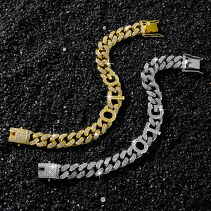 Nueva Innovación 2026: Pulsera de Cadena de Aleación Sencilla Personalizable Estilo Hiphop para Hombre, Pulseras con Letras, Joyería de Moda al por Mayor - Product Image 1