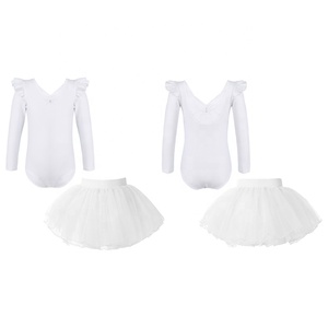 Ensemble de danse pour filles de 3 à 14 ans, justaucorps avec jupe tutu, ensembles de robes de danse de salon pour la pratique, l'entraînement et la compétition, tous styles - Product Image 5