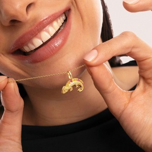 Encantadores Dijes de Acero Inoxidable Coloridos con Forma de Mariposa, Gecko e Insecto, y Colgantes DIY de Pata de Gato, Perro y Pez en Color Rosa, para Mi Hija - Product Image 5