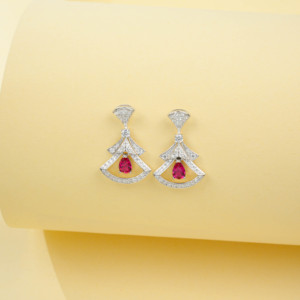 925 Silver Cultivated Ruby Dress Earrings Lab-Grown Gemstones High-End Feel Exquisite and Beautiful Birthday Gift <b>Girlfriend</b> Q - Product Image 6