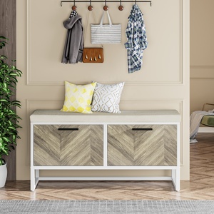 Tribesigns Modern Furniture Entryway Shoe <strong>Storage</strong> <strong>Bench</strong> with <strong>Seat</strong> Cushion Hidden Wood Shoes Cabinet for Living Room - Product Image 2