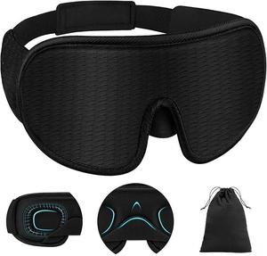 Masque de sommeil 3D amélioré avec espace profond pour les yeux et conception amortissante, occultation totale, OEM personnalisé, MOQ 100 pièces - Product Image 1