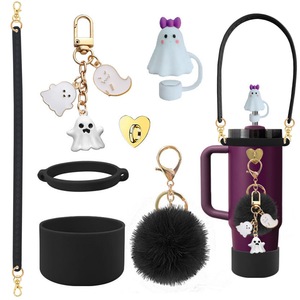 Nouvel Ensemble d'Accessoires d'Halloween pour Gobelet de 40oz : Protection de Base, Support, Crochet, Anneau Porte-Clés, Paille et Breloques - Product Image 3