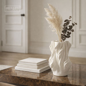 <span class=keywords><strong>Merlin</strong></span> Living : Grand Vase Imprimé 3D Forme Irrégulière, Décoration Nordique pour la Maison – Céramique de Chaozhou, Personnalisation en Gros OEM/ODM - Product Image 4