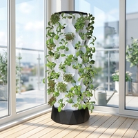 Nouvelle serre agricole à 8 étages, 64 trous, tour aéroponique rotative, système hydroponique vertical pour la plantation