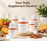 Gélules de Vitamine D3 K2 et Magnésium, 50 Capsules par Flacon, Prise en Charge des Granulés en Vrac