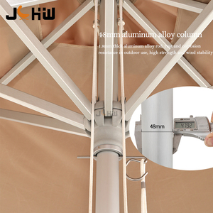 Parasol de patio commercial en aluminium grand format, imperméable, avec logo personnalisé, de luxe, pour hôtel, nouvelle conception, pour usage extérieur et jardin. - Product Image 2