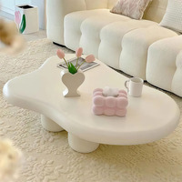 Table à thé nuage de style nordique crème moderne lumière de luxe design créatif en bois pour salle à manger salon usage domestique ensemble de meubles