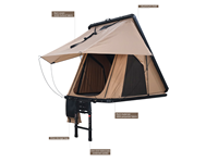 Tente de toit rigide triangulaire en aluminium pour 2 personnes, 4 saisons, imperméable, pour SUV, camion, 4x4