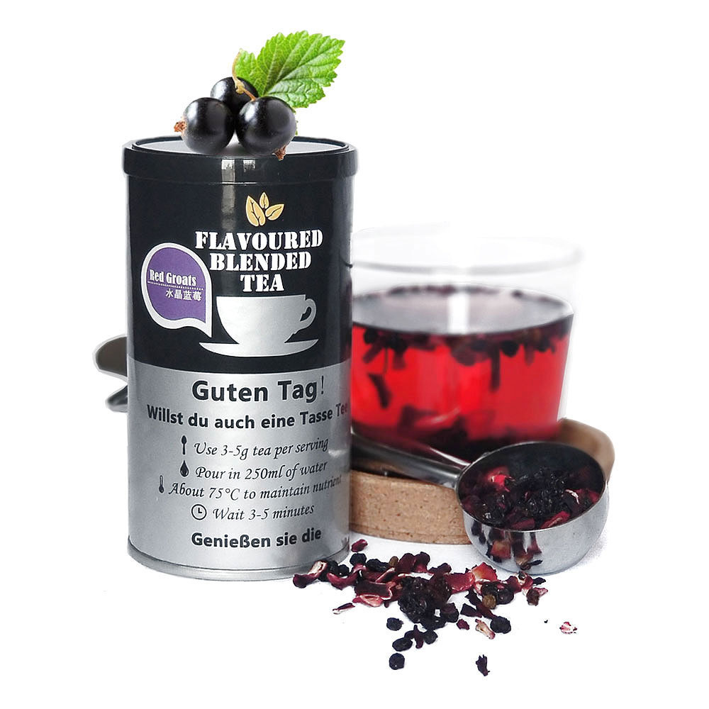 Hot Selling 50g schwarze Johannis beere Blaubeer geschmack Kombination gemischten Geschmack Eistee Glas Tee