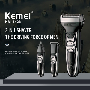 Rasoir électrique multifonction Kemei Km-1428 avec batterie 1000 mAh, tondeuse à <span class=keywords><strong>barbe</strong></span> 3 en 1 à faible bruit, <span class=keywords><strong>coupe</strong></span>-poils de nez pour hommes, vente en gros - Product Image 2