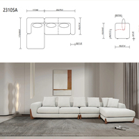 Canapé modulaire élégant et luxueux en tissu beige moderne, revêtement contemporain en tissu crème
