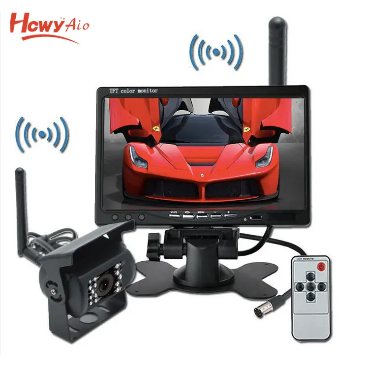 Cheap 800*480 7 inch Analog Signal Wireless LCD Monitor 7inch Car Monitor Backup Waterproof Camera Display