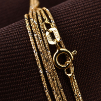 Collier en argent sterling 925 plaqué or, chaîne serpent torsadée, 0,8-1,2 mm, réglable 41-50 cm, bijoux unisexe