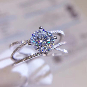 Bagues pour femmes délicates <span class=keywords><strong>avec</strong></span> croix Design mariage fiançailles doigt Zircon anneaux mariée couleur argent - Product Image 6