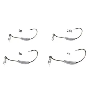 Crank Hook with Lead Spoon 2g 2.5g 3g 4g 7g Fishing Hooks Lead Crank Hooks for Soft Bait