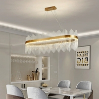 Lustres en cristal de luxe éclairage suspendu moderne lustre en or pour salle à manger lumière luxe/lumière