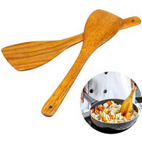 Spatule de cuisine en bois massif personnalisée pour la friture des légumes