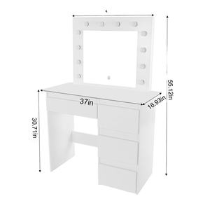 Girls Makeup <strong>Dressing</strong> <strong>Table</strong> <strong>with</strong> <strong>Mirror</strong> White <strong>Hollywood</strong> Wooden Corner Vanity Modern Home Furniture Bedroom Furniture Dresser - Product Image 1