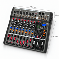 Console de mixage audio professionnelle 8 canaux avec Bluetooth, USB, effets numériques et alimentation fantôme 48V pour système de sonorisation de scène