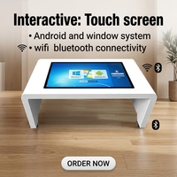 Mesa Táctil Inteligente con Pantalla Táctil Capacitiva, LCD de Alto Brillo para Interiores, Mesa de Juego Digital Interactiva con Proyección