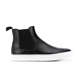 Bottines <span class=keywords><strong>Chelsea</strong></span> en cuir véritable <span class=keywords><strong>bleu</strong></span> marine pour femmes, design plat pour l'hiver - Modèle - Product Image 1