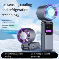 Nouveau ventilateur USB miniature pliable à affichage numérique, rechargeable 3600 mAh, haute vitesse, refroidissement par air, portable