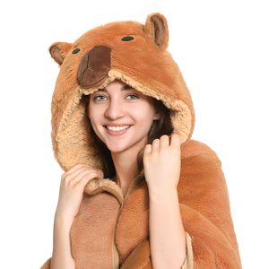 Manta con Capucha de Felpa para Mujeres y Niños, Premium, Suave, Cálida, Gruesa, Extra Grande, de Sherpa, con Capucha - Product Image 3