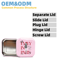 Boîtes de rangement en métal pour cosmétiques pour petites filles, personnalisées, style princesse mignon, emballage pour kits de maquillage, sans danger pour les enfants