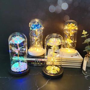 M-1337 Beauté Et Bête 22cm Haute Éternelle Rose A MENÉ La Lumière En Verre - Product Image 4