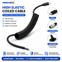 Kabel Spiral Elastis Tinggi Kustom OEM dengan Konektor USB Tipe C untuk Peralatan Industri