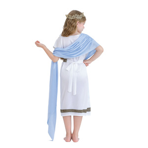 Costume d'Halloween pour enfants, robe <span class=keywords><strong>de</strong></span> <span class=keywords><strong>la</strong></span> <span class=keywords><strong>mythologie</strong></span> grecque, robe <span class=keywords><strong>de</strong></span> garçon et <span class=keywords><strong>de</strong></span> fille, tunique romaine blanche, robe longue en polyester, carnaval - Product Image 2