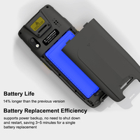 Terminal portable robuste IP67 étanche Android 14 avec scanner de codes-barres, processeur Octa-core, 4+64 Go, clavier 4 pouces, batterie 5000 mAh