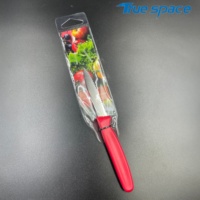 Couteau à steak, à fruits, à tomates, à pain, à lame dentelée, manche en polypropylène coloré, pour la maison