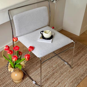 Sedia da pranzo Bauhaus in stile Vintage della metà del secolo con struttura in metallo MDF schienale regolabile per uso conferenza a casa - Product Image 2