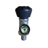 Vanne de cylindre SCBA lumineuse en laiton à verrouillage automatique avec manomètre latéral Flexible accessoire d'équipement de lutte contre l'incendie