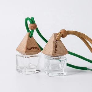 Botella de vidrio de Perfume transparente de lujo de 10ml, botella difusora vacía para coche, colgante con tapa de madera para aceite de fragancia - Product Image 3