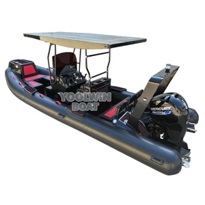 <span class=keywords><strong>Bateau</strong></span> pneumatique semi-rigide Yoolwin 660 cm léger, en aluminium, pour la pêche et les loisirs, coque rigide noire Orca Hypalon. - Product Image 6