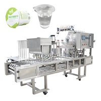 Machine de remplissage et de scellage de gobelets automatique à grande vitesse, contrôlée par PLC, à engrenages, pour gobelets en plastique, eau pure, yaourt, shampoing