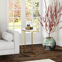 Ensemble de meubles de salon moderne avec une nouvelle table basse ovale en métal et un plateau en marbre, en fer, décoration intérieure, meubles de salle à manger