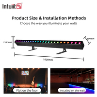 2x24W LED RGBW Wall Wash Bar Spotlights Sound-Active DJ Party Disco Stage Lighting for Parties & Performances